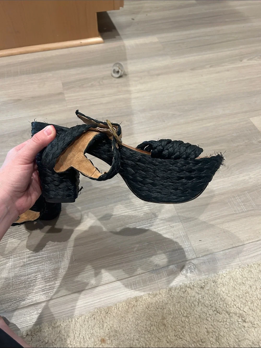 Robert Clergerie Black Woven Platform Sandals